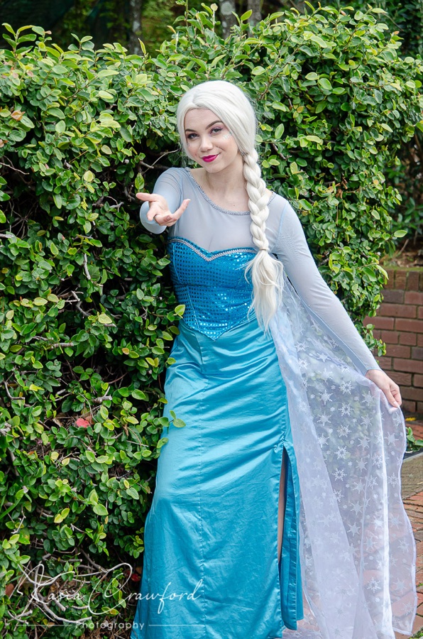Elsa-inspired ice-queen character entertainer for children's parties